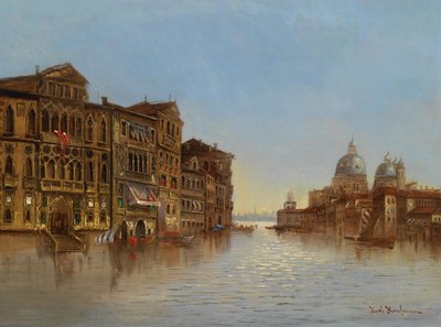 Scene from Venice with View of Santa Maria della Salute by Karl Kaufmann